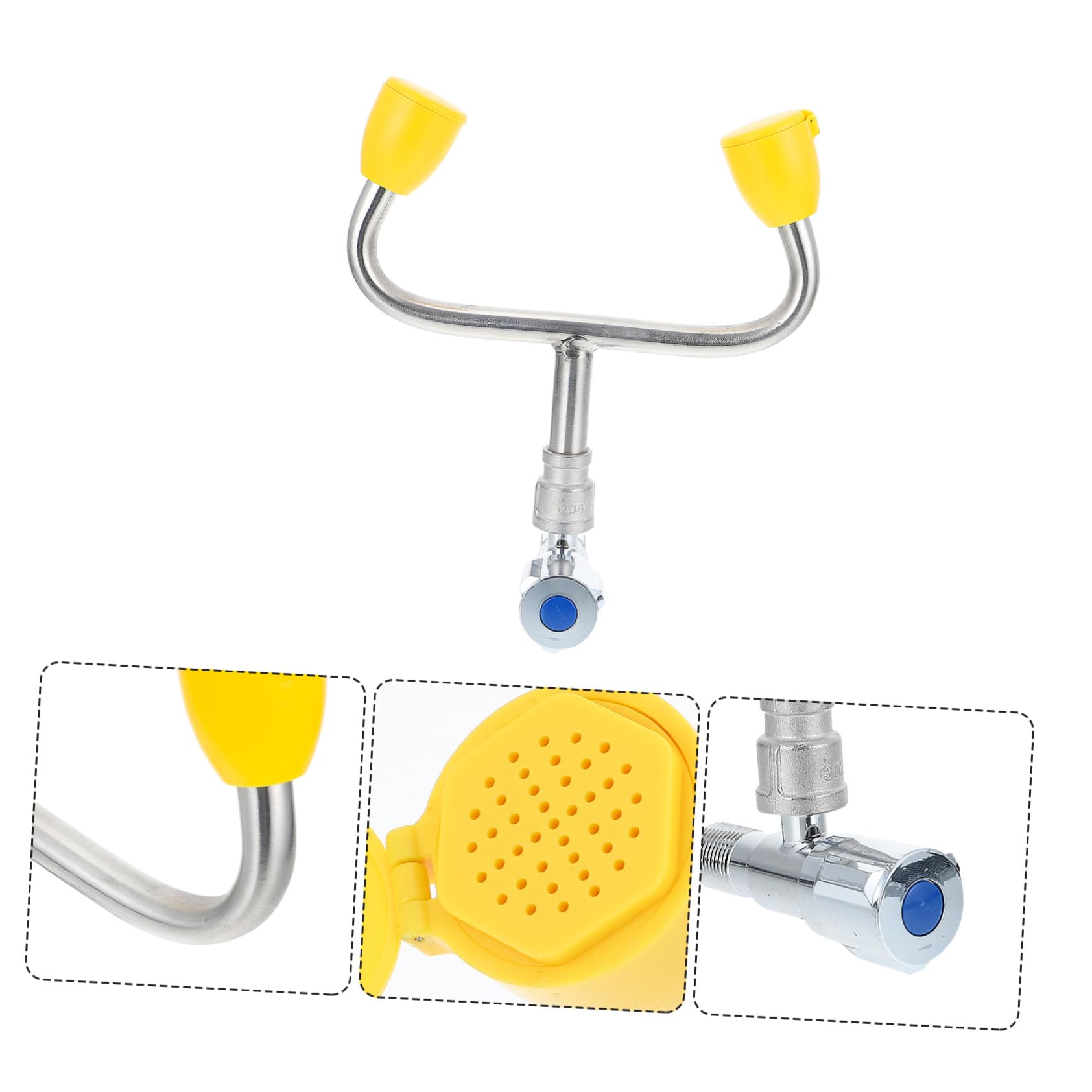 Ipetboom Unità Lavaggio Occhi in Acciaio Inox Stazione Lavaocchi Da Incasso Rubinetto Pronto Per Emergenze Oculari