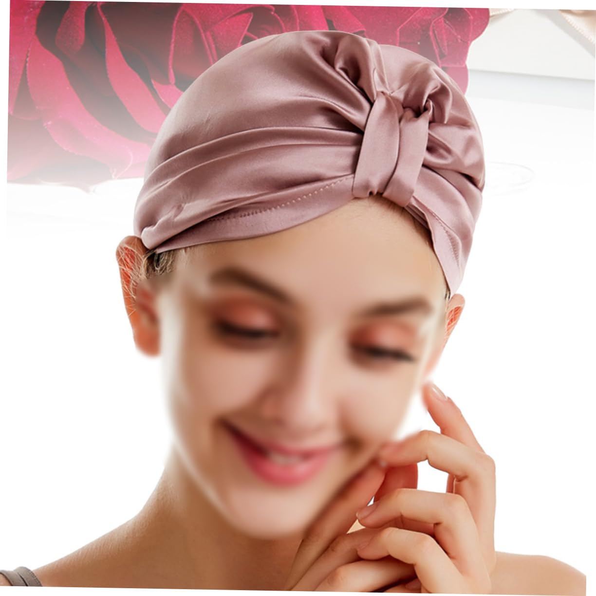 Beavorty 3stücke Silk Hair Drying Hat Schnelltrocknende Haarkappe Aus Seide Für Zuhause Gym Und Reisen Sanfte Wasserabsorbierend Elastischer Bund Gummirot