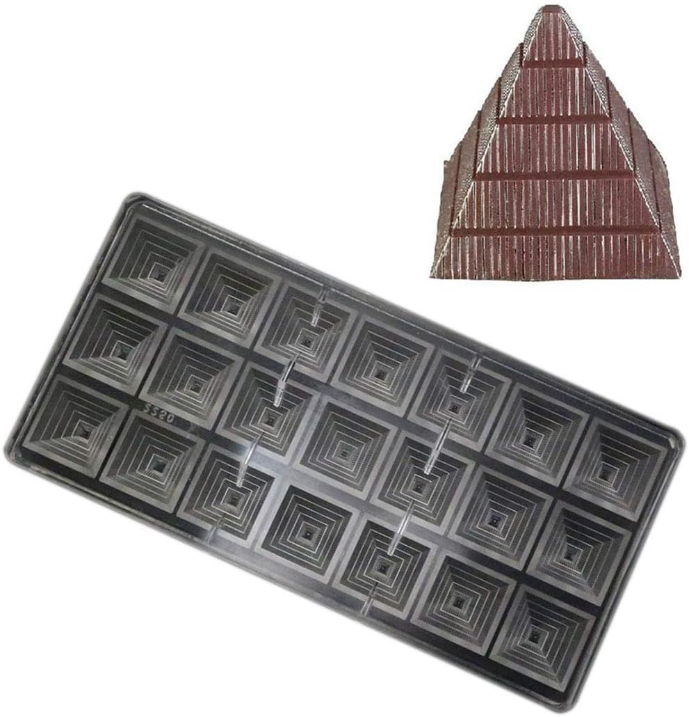 Polycarbonate Chocolate Mold DIY Candy Mould Clear Hard Plastic Bakeware Pastry Tools Pyramid (19356)