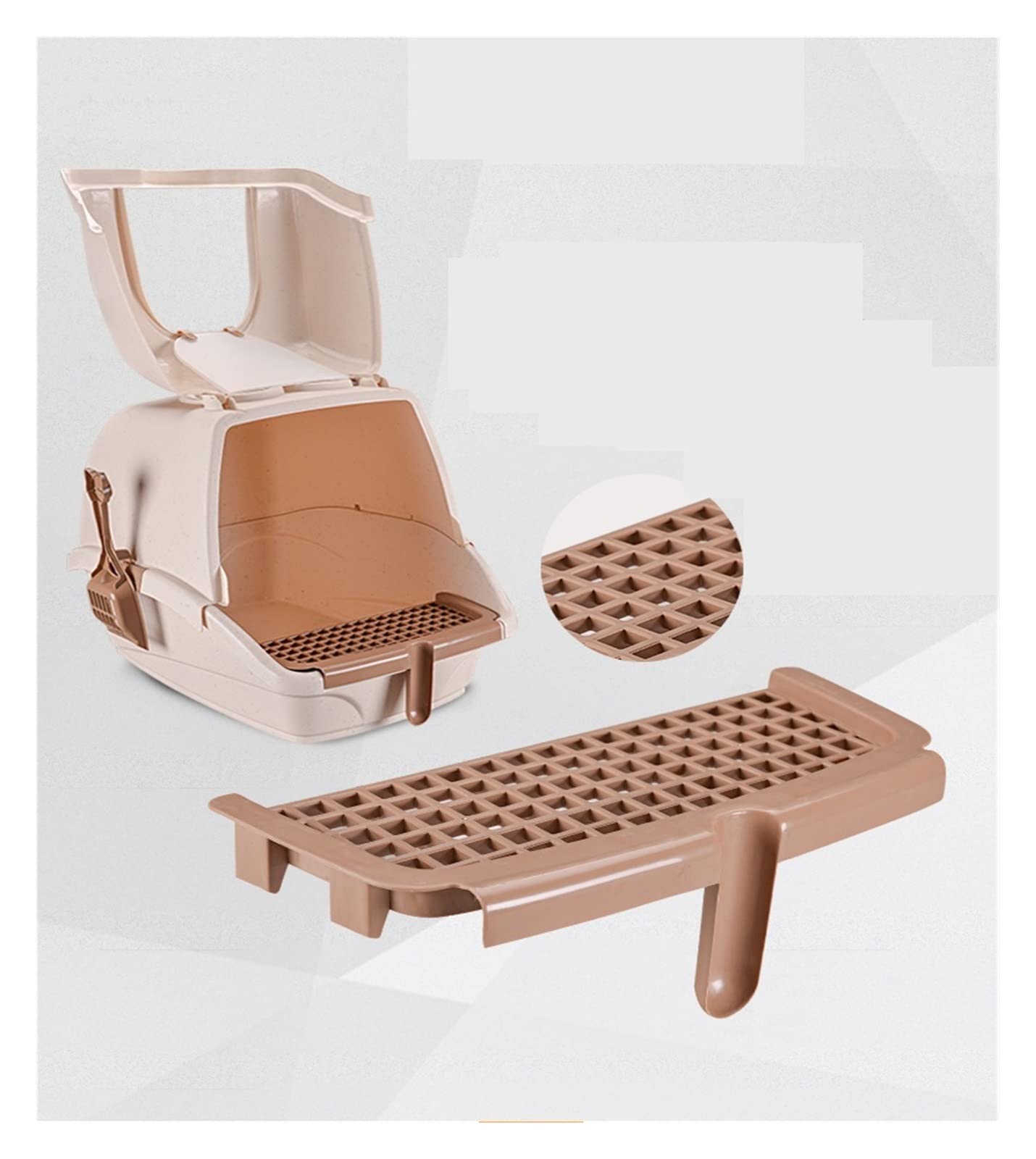 Lettiera Automatica, Cat Sand Basin Deluxe Super Size Completamente chiuso Anti-spruzzo Cat Toilet Padella Kit di addestramento for toilette for gatti Prodotto for lettiera for animali domestici(Rot)