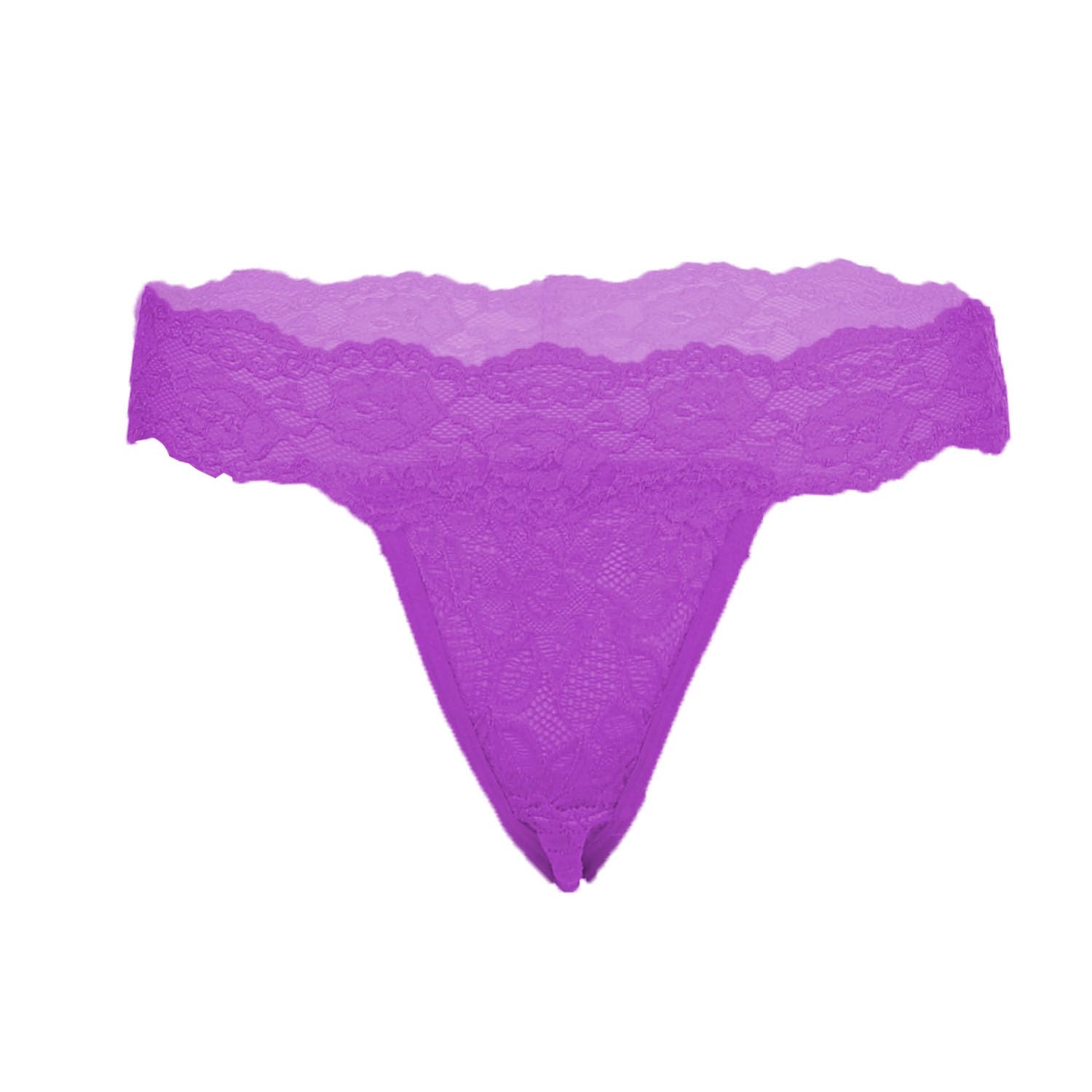 myza Women's Spandex or Polyester Regular Lace Thong Panties Underwear-picture-42