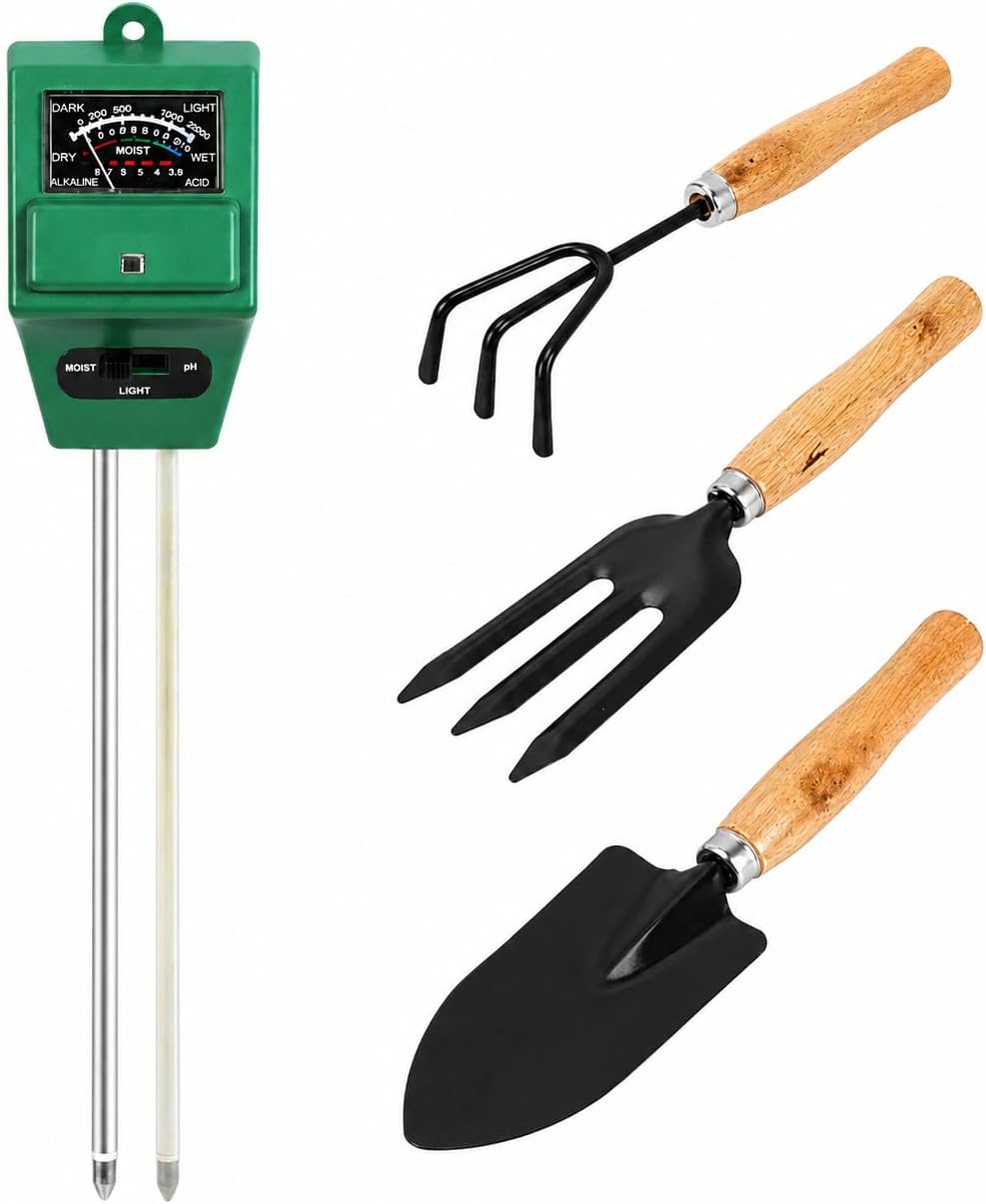 FreshDcart Solar pH Meter for Soil Testing - New 3 in 1 Soil Moisture Sensor, Soil pH Meter for Agriculture & Solar Light Meter, Moisture Meter for Plants, Acidity Tester with 3 Gardening