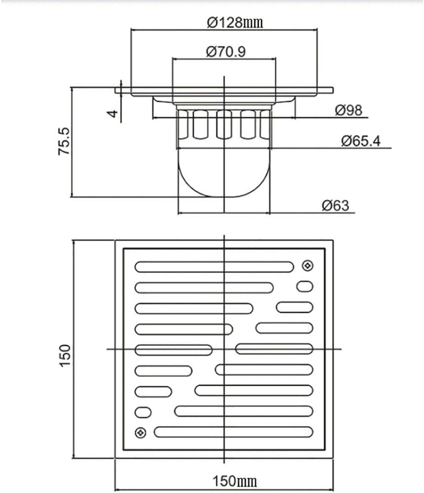 Floor Drain-Bathroom Tile Insert Floor Drainer with Removable Strainer Cover Chrome Finish Anti Clogging for Kitchen, Washroom, Garage and Basement