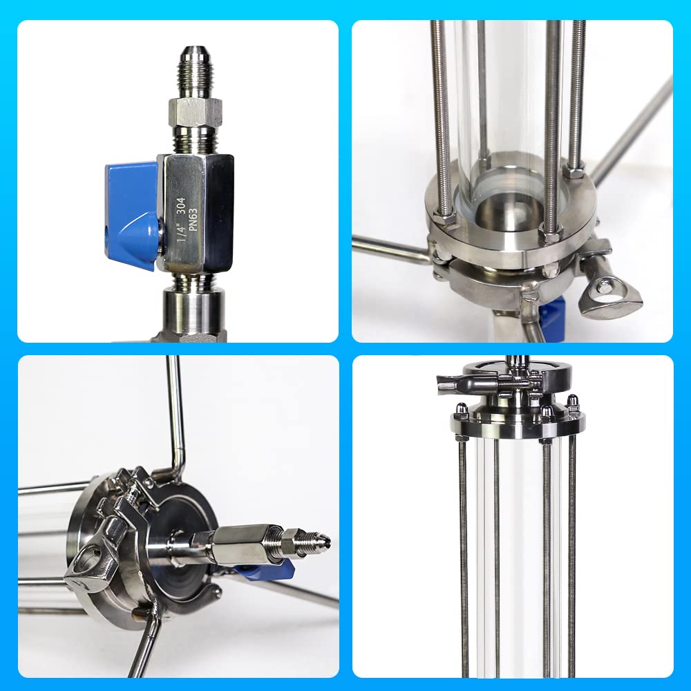 HNZXIB 2'' x 11'' Closed Glass Column Pressurized Extractor, Dual Function of Open and Closed Extraction