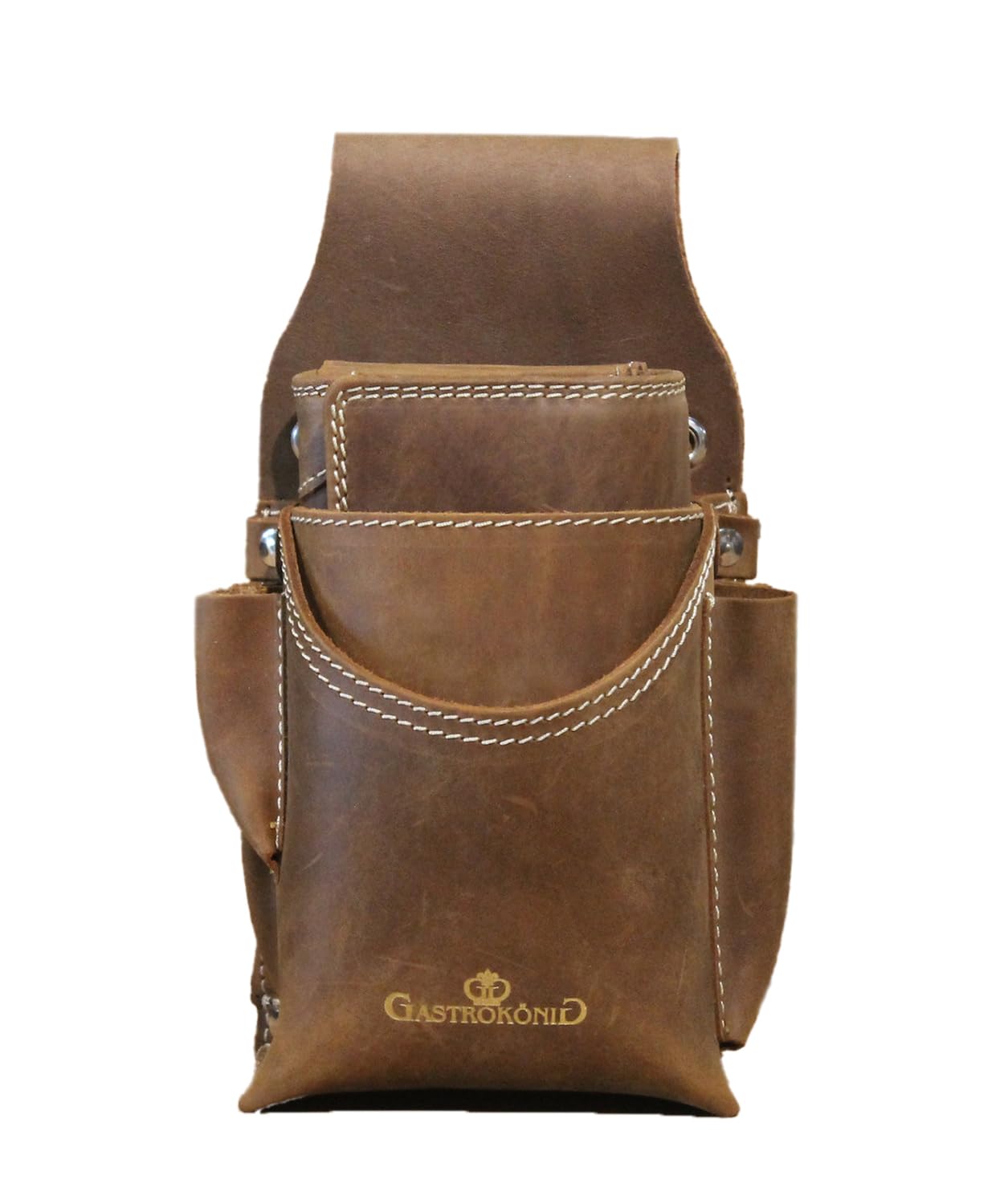 Kellnertaschen-Set, das Original, GARANTIE lebenslang, Kellnergeldtasche, Kellner-Portemonnaie, Kellnerbörse aus Leder, für Männer und Frauen (Antik)