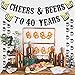 Cheers & Beers to 40 Years Real Black Glitter Banner for 40th Birthday Wedding Anniversary Party Decorations Supplies