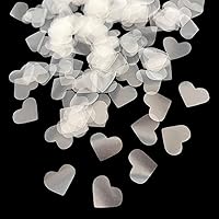 Vista 2 de Papel de arroz soluble en agua, confeti blanco en forma de corazón, 28000 piezas, 5.29 oz de confeti biodegradable, corazones para enviar fuera al