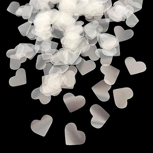 Miniatura 2 de Papel de arroz soluble en agua, confeti blanco en forma de corazón, 28000 piezas, 5.29 oz de confeti biodegradable, corazones para enviar fuera al