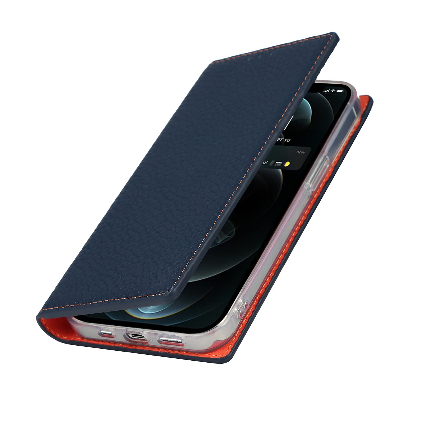 iPhone13 proMax手帳型ケース カバー ネイビー 財布型 カード iPhone 13 Pro Max ProMax ケース 手帳型 レザー お財布 カード