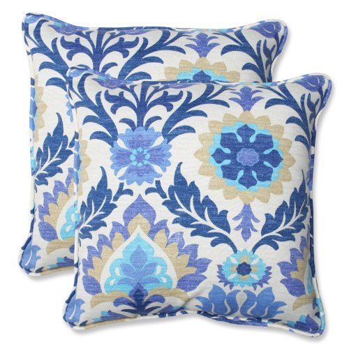 Pillow Perfect Outdoor/Indoor Santa Maria Azure Throw Pillows, 18.5