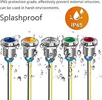 Vista 5 de 5 piezas de luz indicadora LED metálica de 12 mm, lámpara de señal impermeable AC 110V-220V (Rojo)