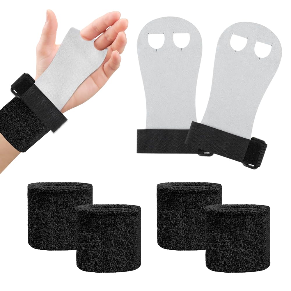 Set di Polsini da Ginnastica Manopole Paracalli Ginnastica Artistica Bambina con 2 Cinturini la Protezione del Polso Protezione impugnature Ginnastica Bambini Pull-up Protezione per il palmo -S