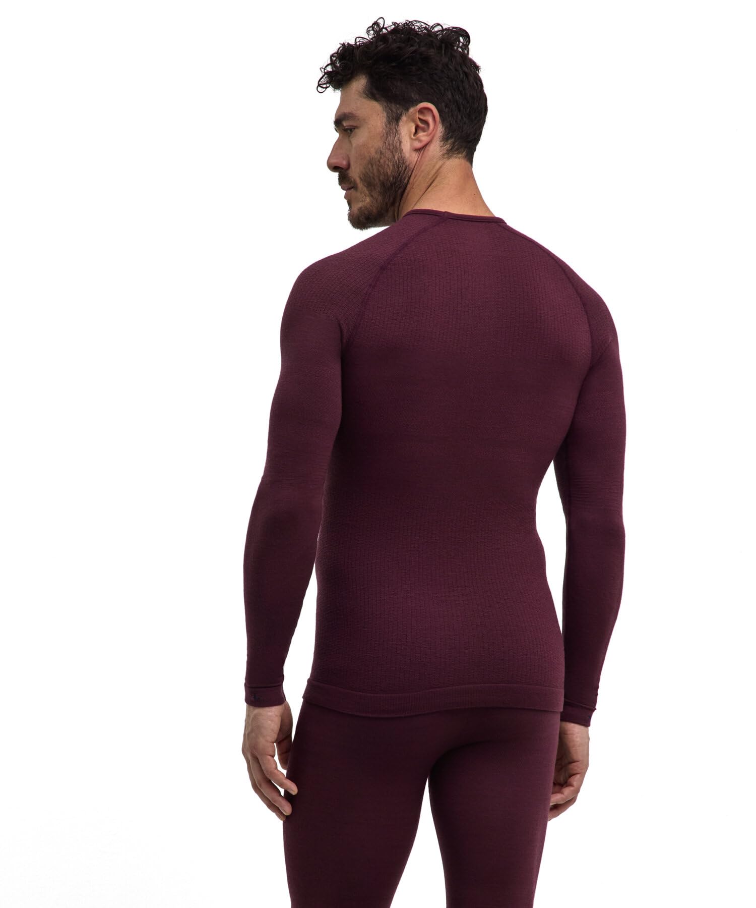 FALKE Mężczyźni Warstwa podstawowa (góra) Wool-Tech Protective M L/s Sh wełna materiał funkcjonalny szybkoschnące ciepłe 1 Sztuka, Czerwony Barolo 8526, XL