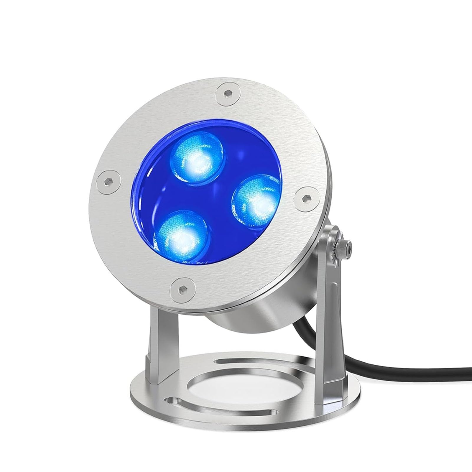 JOUFNING Submersible LED Fountain Light - IP68 Waterproof Outdoor LED Spotlight, 12/24V Low Voltage Landscape Lights, for Waterfalls, Ponds and More Lighting(Blue,3W(24V))