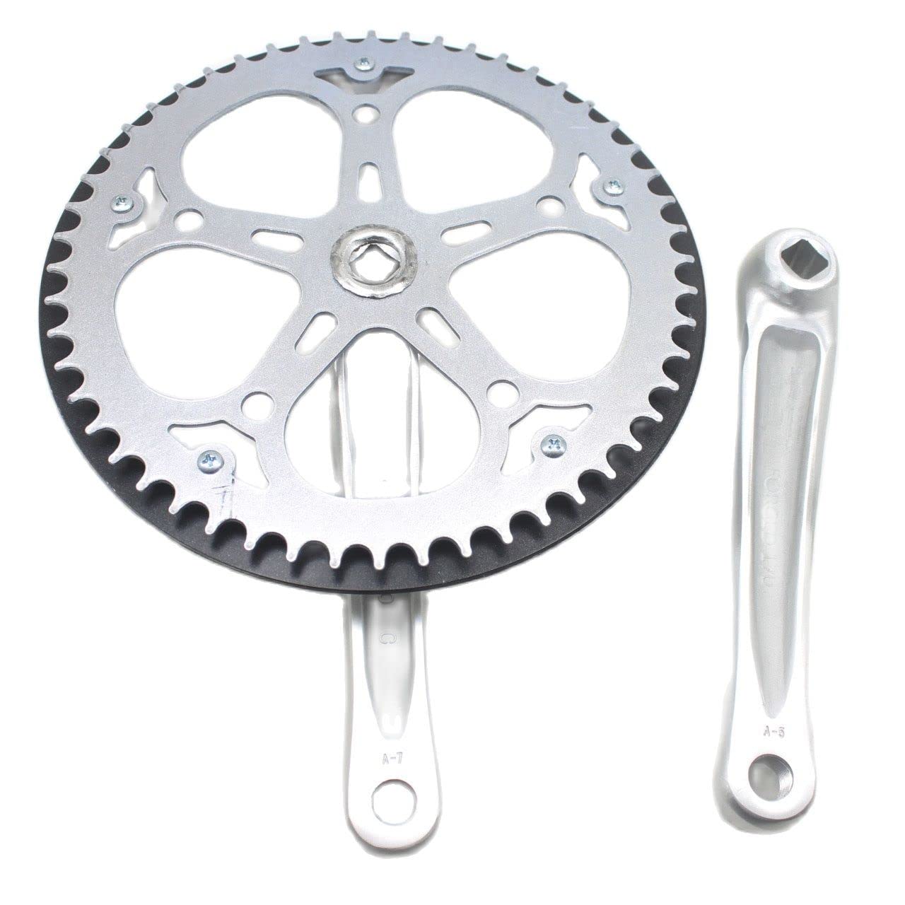 Bielas Bicicleta Bicicleta de Carretera Plegable Bicicleta 52t 170 mm Conjunto Placa Dientes una Sola Velocidad Diamante Agujero piñón Accesorios Brazo