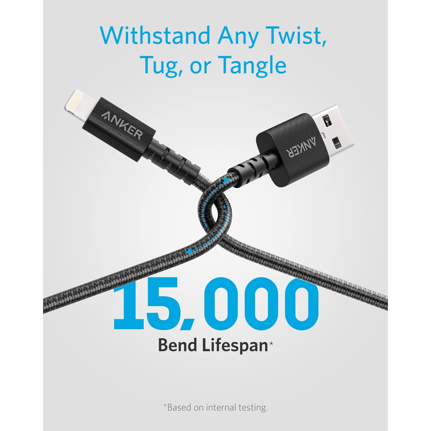 Anker Powerline II Lightning-Kabel, 1,8 m, MFi-zertifiziert, USB-Lade-/Synchronisationskabel, kompatibel mit iPhone SE 11, 11 Pro, 11 Pro, 11 Pro, Max, Xs, Max, XR X, 8, 7, 6S, 6, 5, iPad und mehr