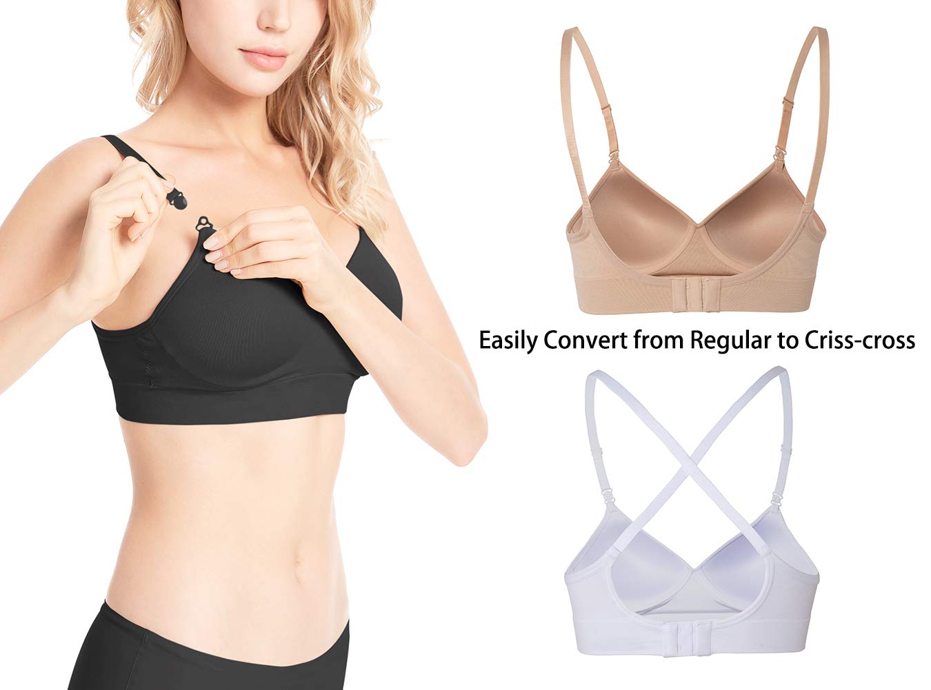 Lemef Seamless Bras for Women Wirefree Padded Bras