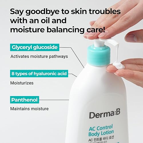 Miniatura 7 de DERMA B AC Control Loción corporal de 13.5 fl oz, 13.52 onzas líquidas, cuidado antimanchas y espinillas, control de agua y aceite, solución