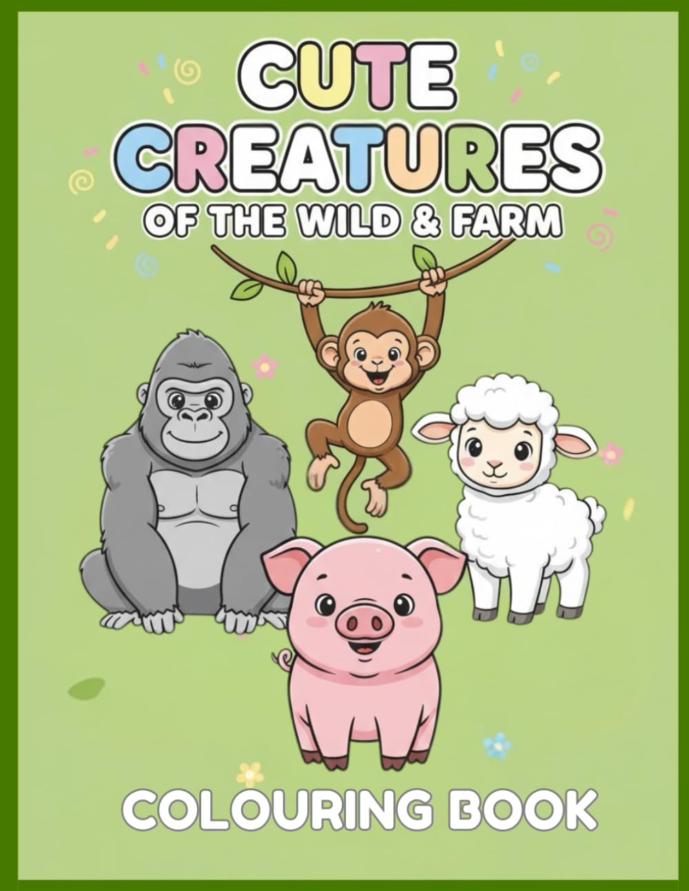 Cute Creatures of the Wild & Farm: Cute Jungle and Farmyard Animals for Children (Cute Animals Colouring)