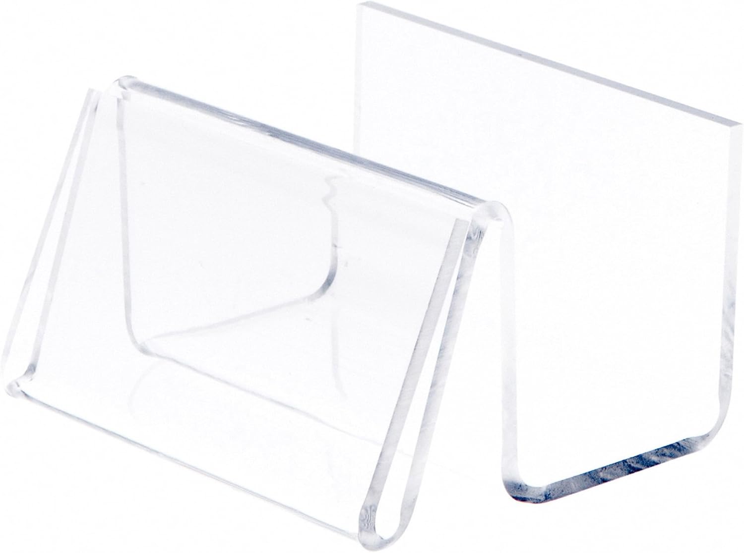 Plymor クリアアクリルデラックス名刺ホルダー&amp;ディスプレイ(水平)、幅3.5インチ x 奥行き3インチ x 高さ2イン