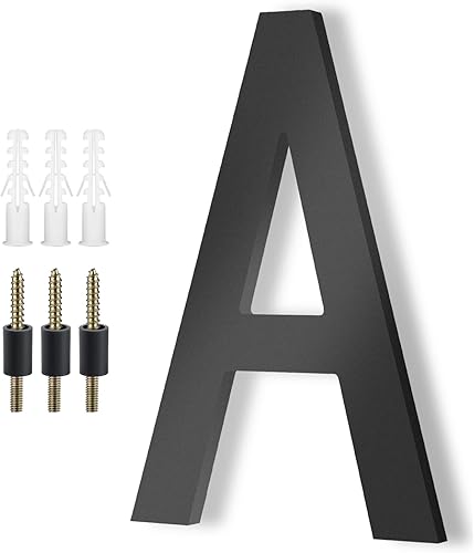 Miniatura 1 de DEWEL - Letras modernas de casa para exteriores, letras flotantes grandes de 8 pulgadas, color negro, para casa, puerta, casa de campo, calle,