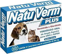 Natu Verm Plus Vermifugo Para Cães e Gatos 04 comp - VetBras