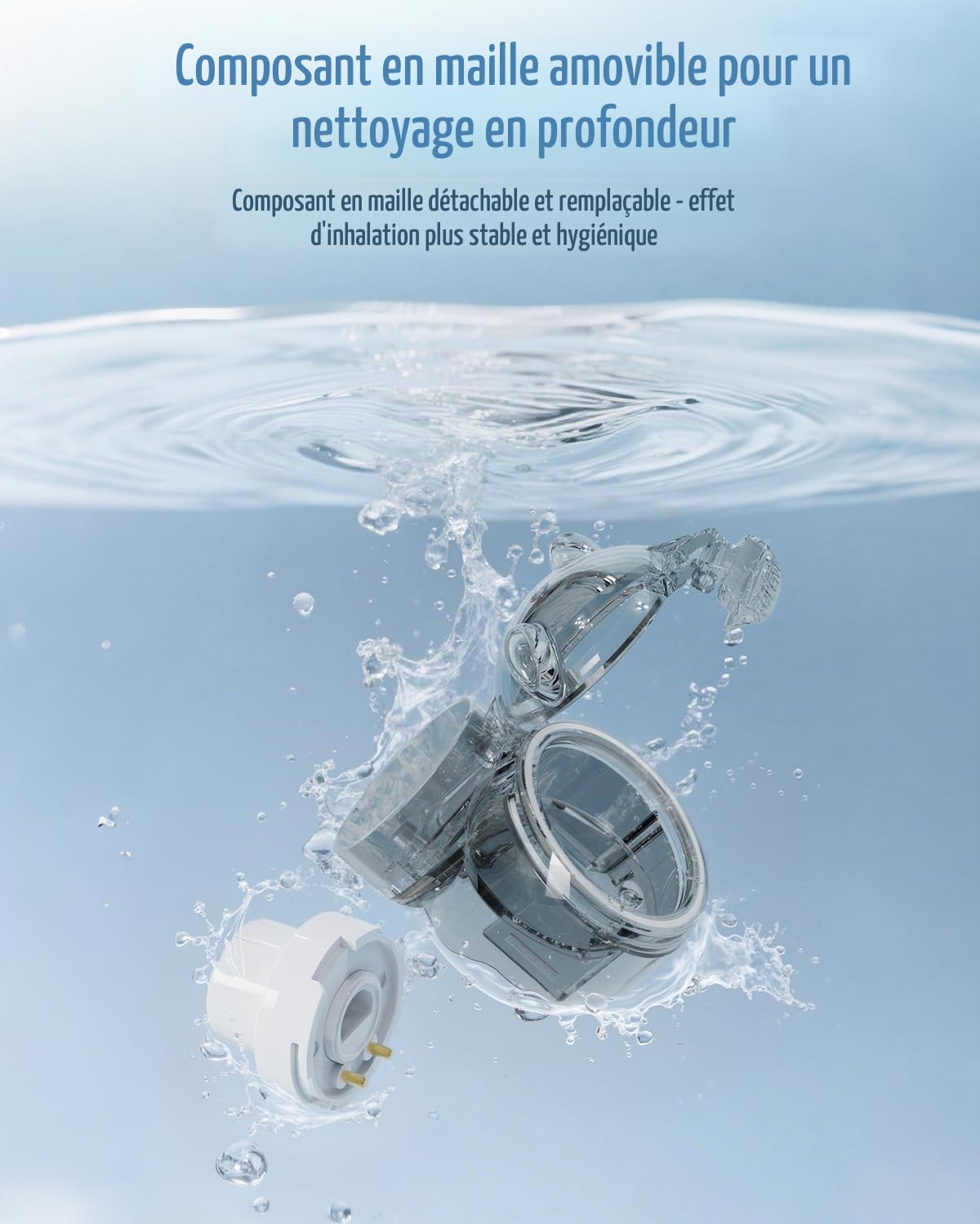 Nébulisateur Portable Inhalateur Électrique pour Enfants et Adultes, Silencieux, Rechargeable, Technologie de Nébulisation à Maille, Aérosol Nébuliseur pour Rhume, Asthme, Bronchite, Sinusite