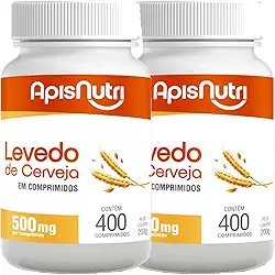 Kit 2 Levedo de Cerveja 500mg Apisnutri 400 Comprimidos