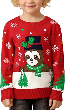 BesserBay Christmas Kids Ugly Knit Sweater Holiday Party Pullover 1-8 Years