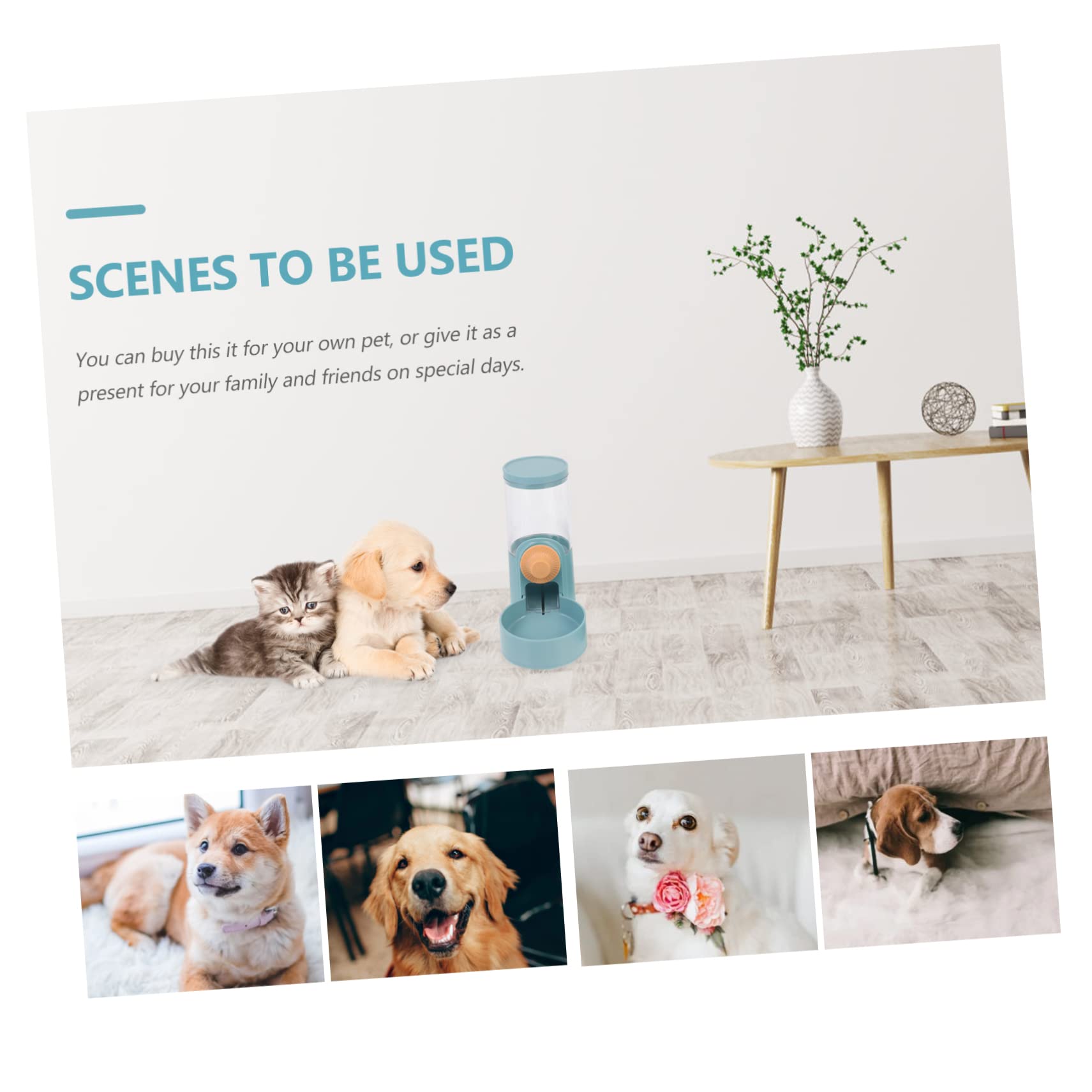 Mikikit 2Pcs Automatic Pet Water Dispenser Food Feeder Gravity Cats Rabbits Leak Cage Hanging Water Bottle Food Bowl for Comfortable Feeding