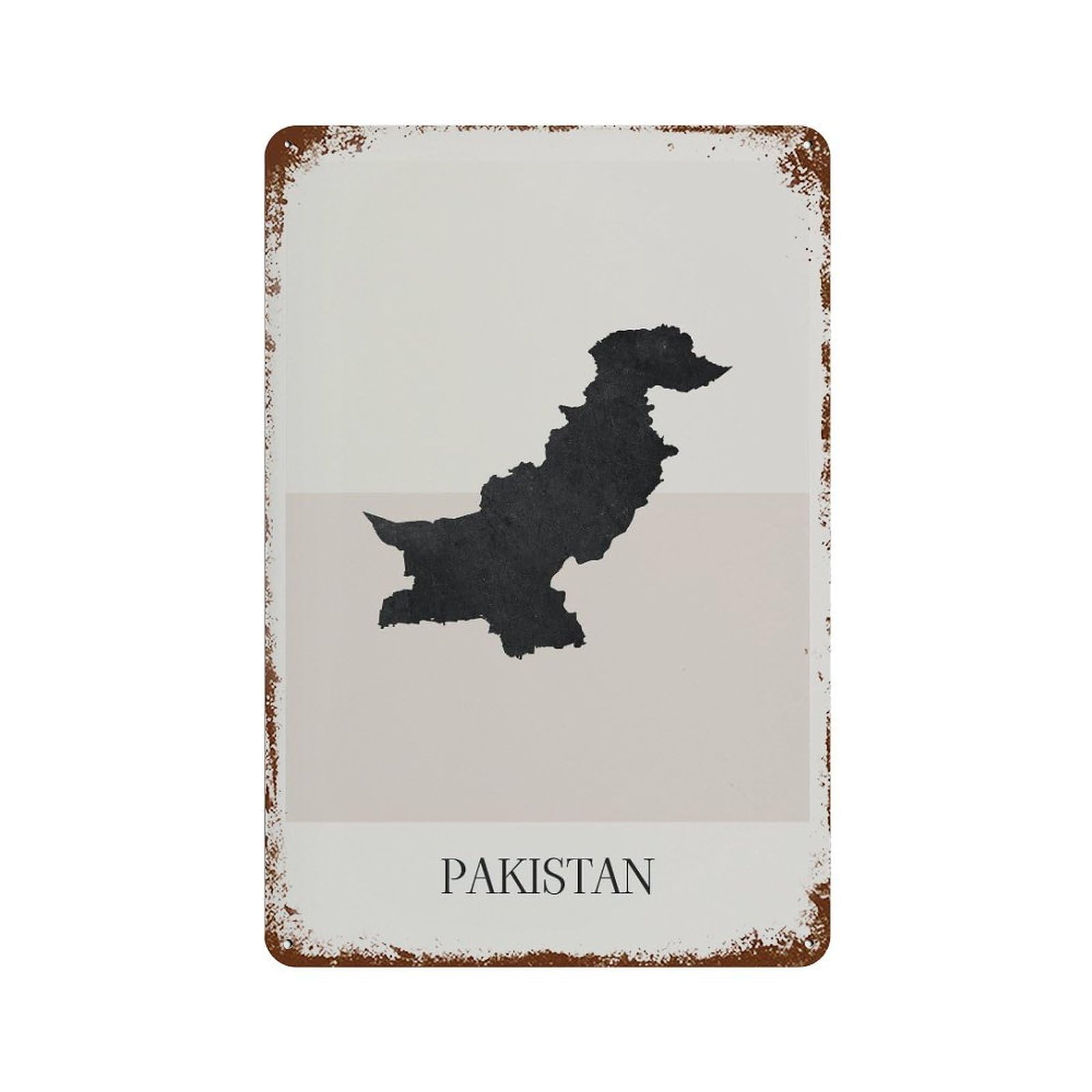 xiaoxiaoshen Pakistan Map Minimalist Boho Decor For Home Or Gift Wall Decor Art Metal Tin Poster Modern Home Decor Art Home Bar Shop Decorations Vintage Sign 30x20cm