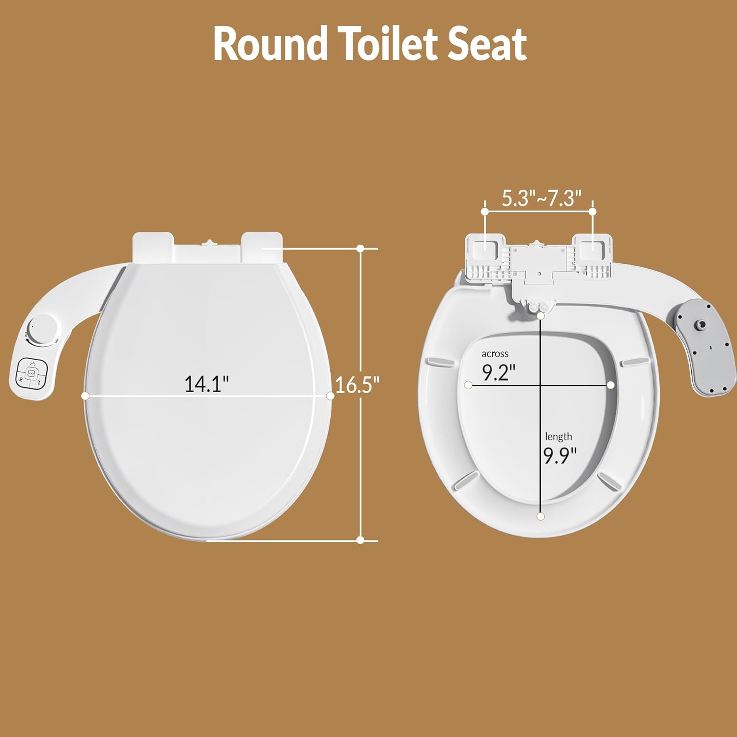 Bidet Toilet Seat Non-Electric,Fits Round Toilets - Soft Close Lid,Quick-Release for Easy Cleaning - Dual Nozzle System with Self Cleaning,Adjustable Water Pressure - Image 6