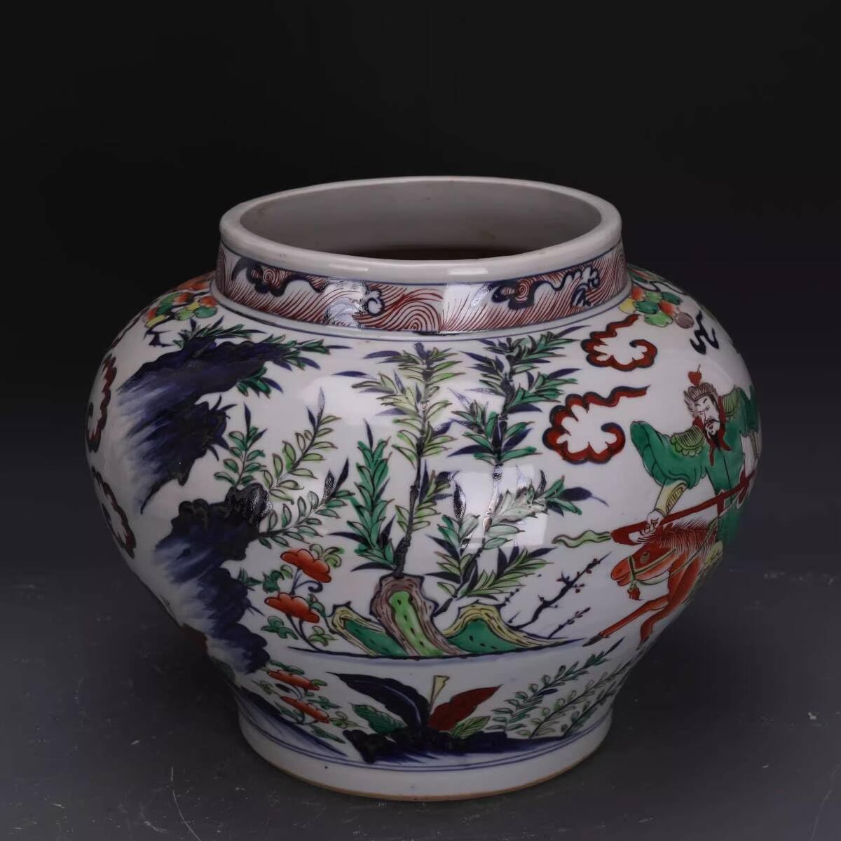 ◇旧家蔵出◇古美術 中国古玩 元時代 五彩 唐太宗 人物故事図