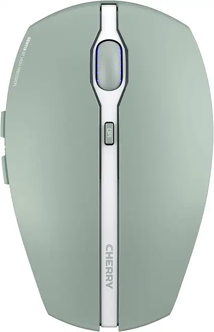CHERRY GENTIX BT, Kabellose Bluetooth-Maus, Multi-Device-Funktion für bis zu 3 Geräte, Umschaltbare Auflösung (1000/2000 dpi), Batteriebetrieben, Agave Green