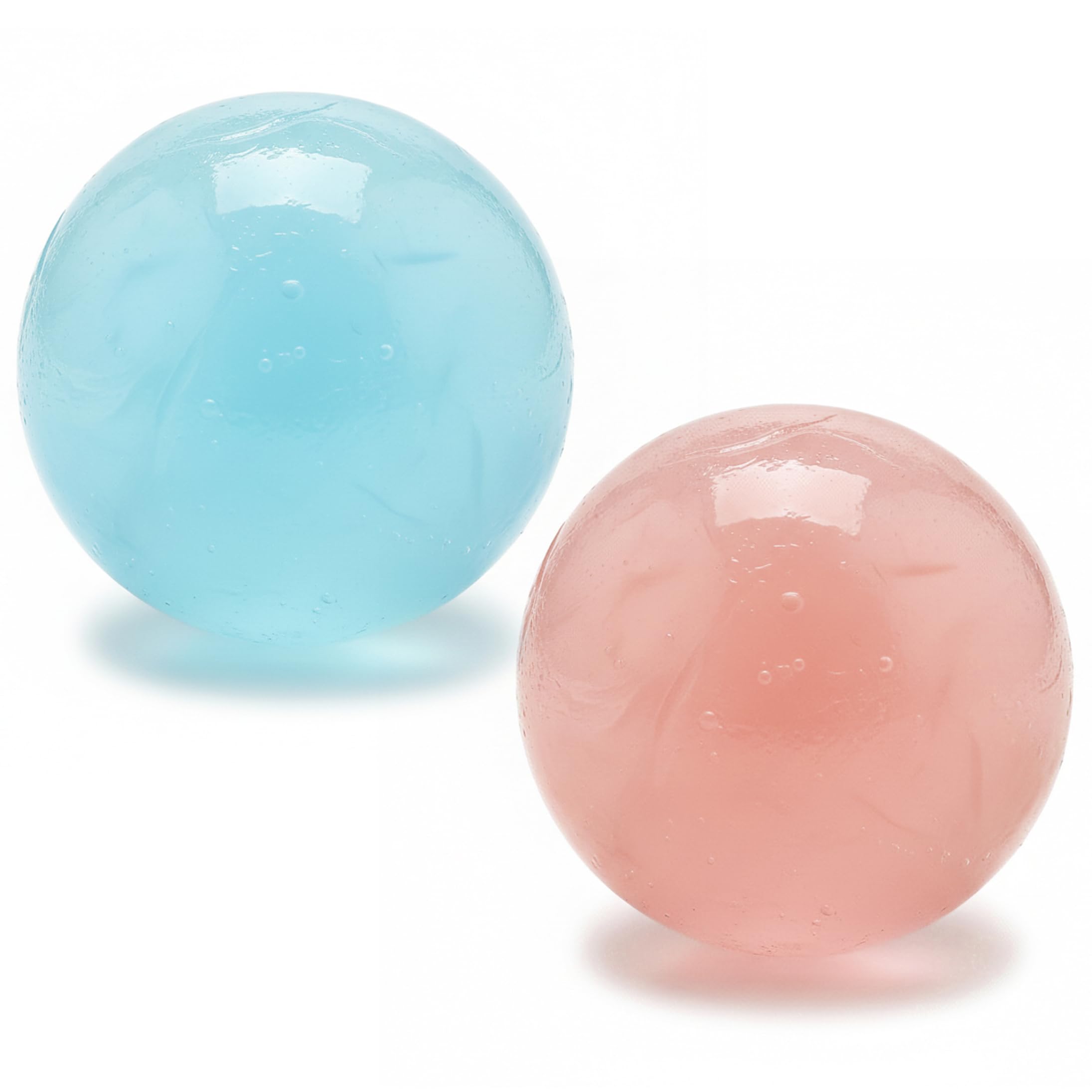Coconut Oil Stress Ball, 2 Pack Soft Clear Squish Toys Handmade Moldable Sensory Fidget Toys for Stress Relief, 6cm