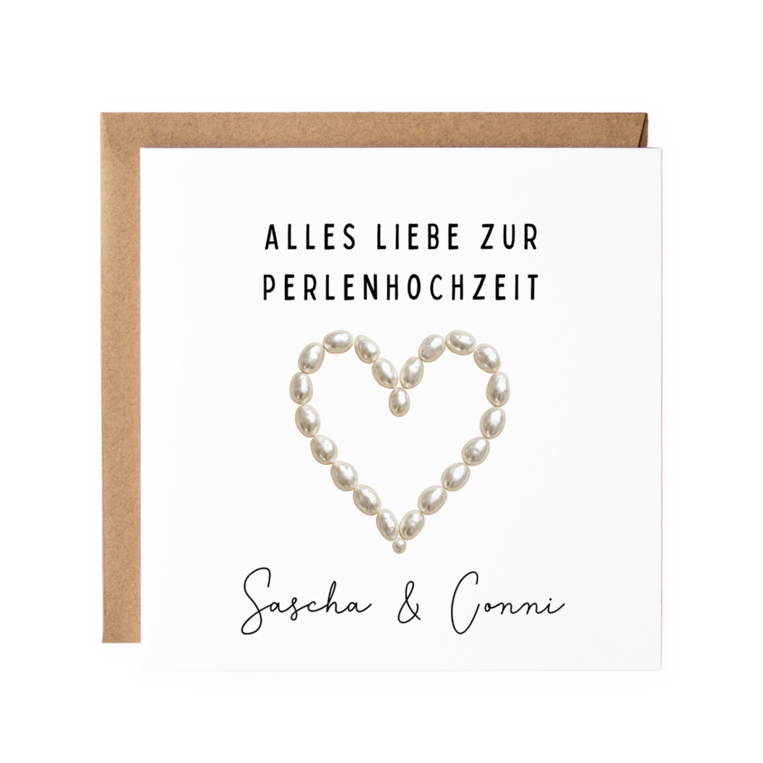 Karte zum 30 Hochzeitstag, Karte zur Perlenhochzeit, personalisierte Hochzeitstagskarte, Geschenk zum Hochzeitstag, besondere Karte zum Hochzeitstag, Glückwunschkarte Hochzeitstag, Karte mit Namen