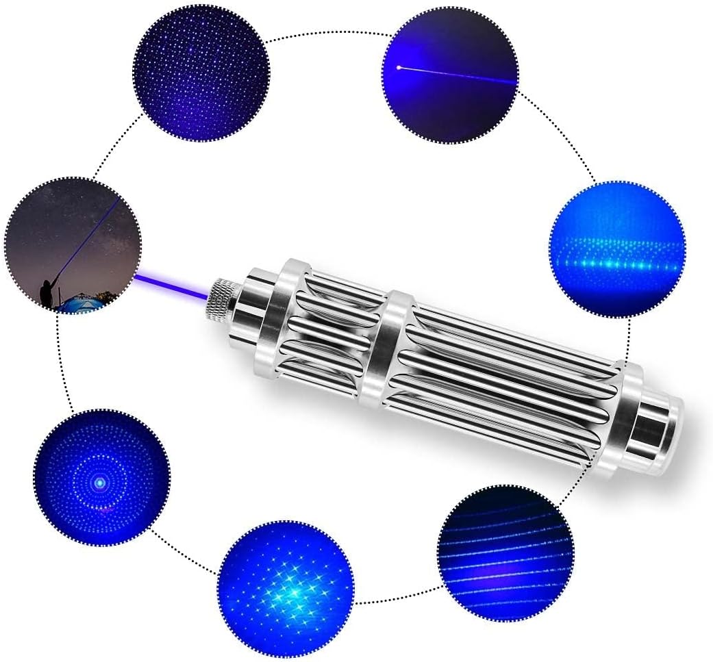 Blue LED Flashlight Rechargeable – Long Range High Power Torch with Adjustable Focus, Suitable for Outdoor Activities