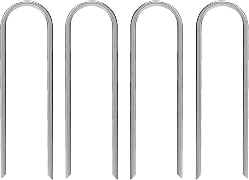 Miniatura 1 de AAGUT Estacas de jardín, grapas de paisaje de patio, galvanizadas de calibre 11 de 6 pulgadas para valla de perro, manguera de riego por goteo de