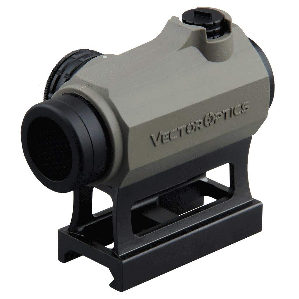 Vector Optics Maverick 1x22 Rubber Armed Tactical Compact Light Weight Red Dot Sight with 1 MOA per Click, Red Illuminated Reticles, 11 Levels of Illumination, Picatinny QD Riser Mount