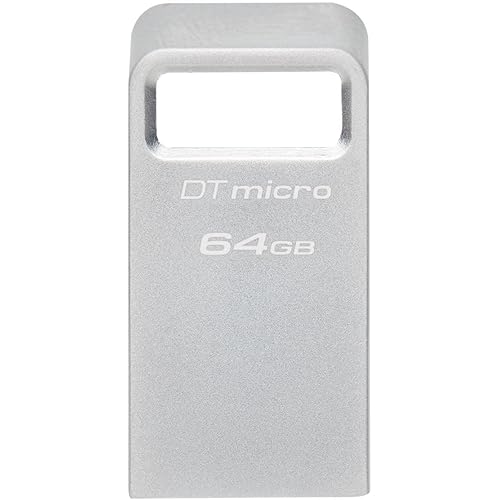 Kingston DataTraveler Micro 64GB USB Flash Drive | Ultra-Small Premium Metal Design | USB 3.2 Gen 1 | Speeds up to 200MB/s | DTMC3G2/64GB