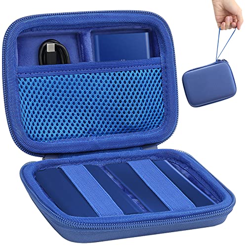 Image of Aenllosi Hard Case for Samsung T9 /T7 Touch /T7 Shield SSD, Blue | Hard shell construction, Water-resistant design, Impact-resistant design, Custom-fit interior