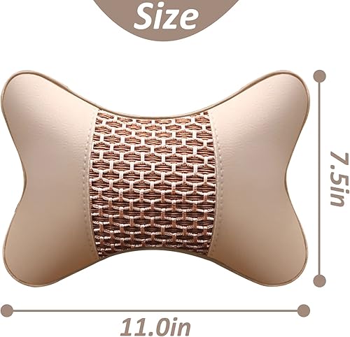 Miniatura 2 de 2 almohadas de apoyo para el cuello del asiento del automóvil, piel sintética suave + espuma viscoelástica, almohadilla de apoyo para la cabeza para