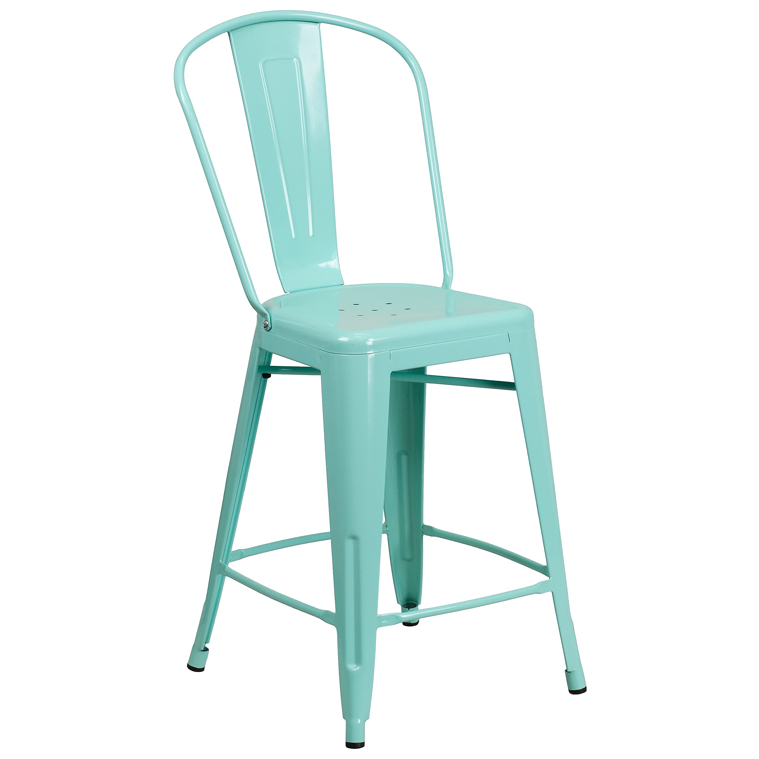 Flash Furniture Mint Green / Set of 1 / Metal Seat Stools & Bar Chairs