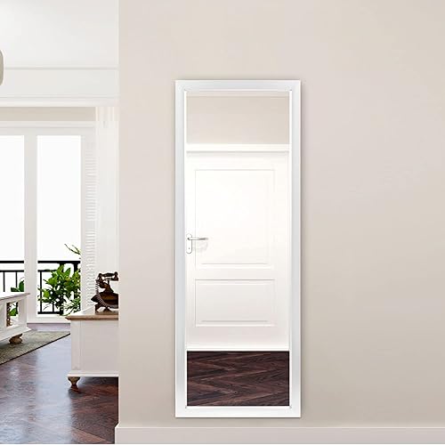 Miniatura 1 de Natsukage - Espejo de cuerpo completo para colgar en la pared o apoyarse contra la pared espejo de tocador con delgado marco de polímero sin soporte