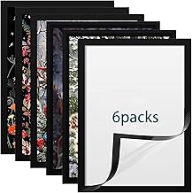 6 Pack 12" x 16 Picture Frame,Diamond Painting Picture Frames for 30x40cm, Magnetic Art Frame,Frames for Wall Window Door Black, Inside Size 10" x 14"11