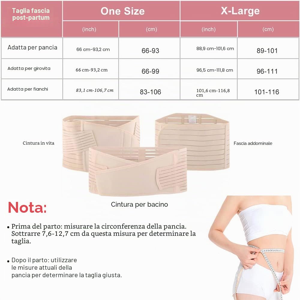 Pancera Post Parto Fascia Cesareo: 3 In 1 Guaina Panciere Post Parto Naturale - Fascia Contenitiva Donna Pancia Guaina Post Operatoria Addominale