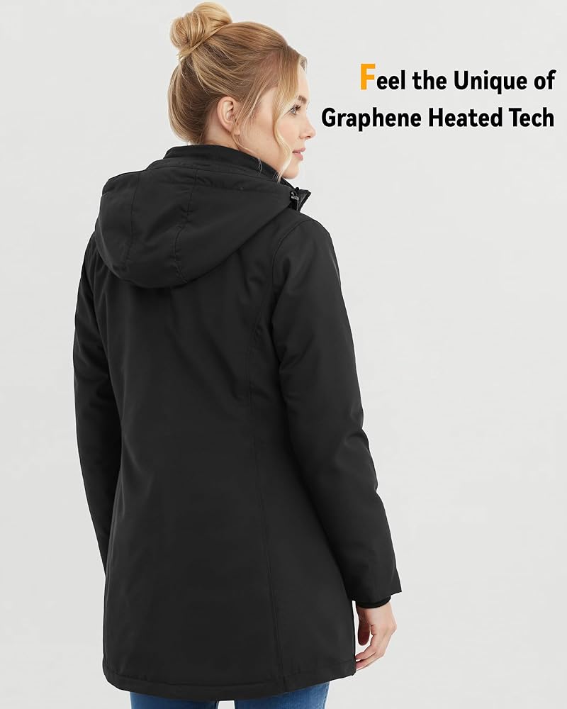 Amazon.com: Women Long Heated Jacket Battery Pack Included