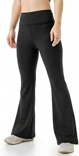 Boldfit Limitless Nyloflex Flare Pants for Woman Leggings for Women Full Length Stretchable Gym Pants for Women Workout Fl...