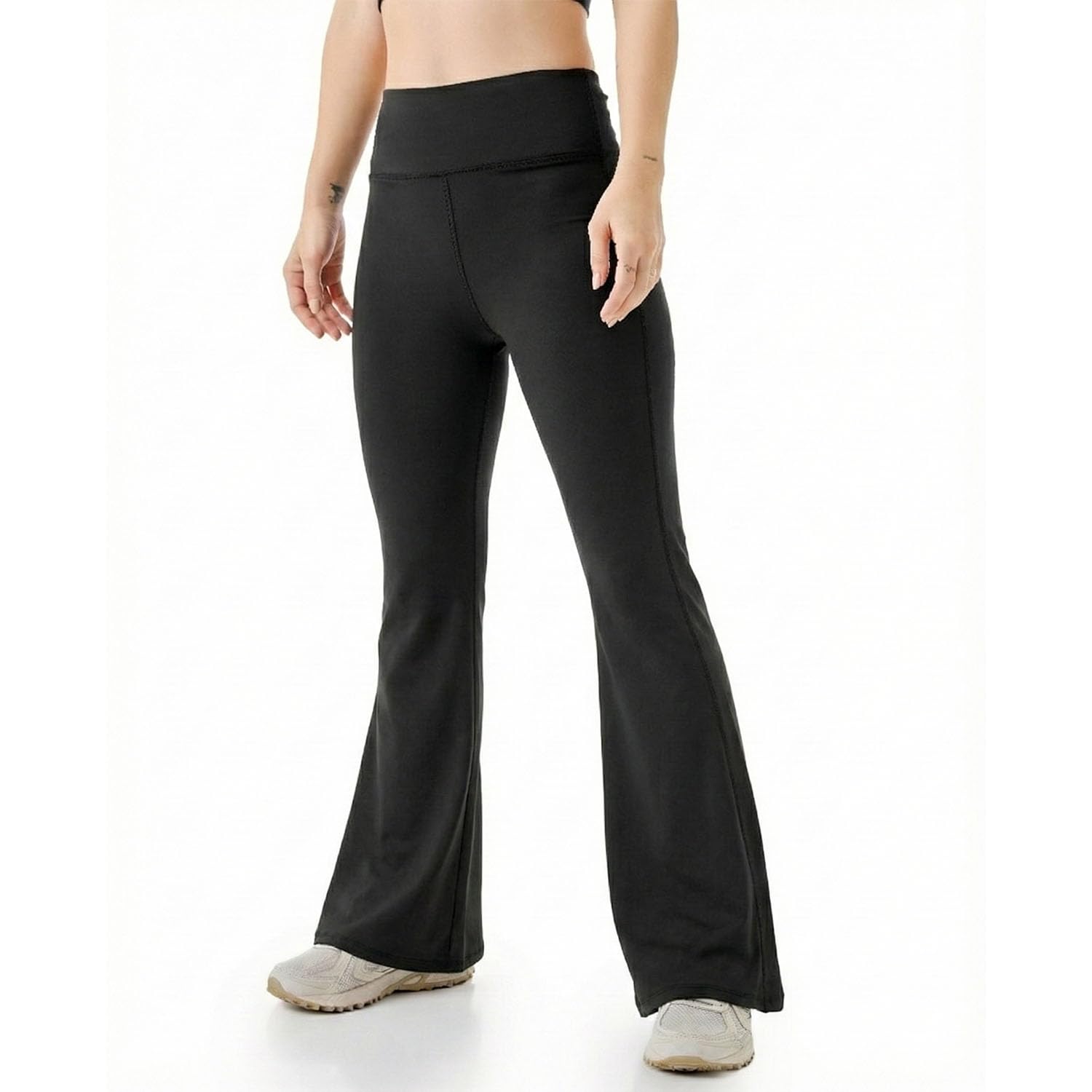 Boldfit Limitless Nyloflex Flare Pants for Woman Leggings for Women Full Length Stretchable Gym Pants for Women Workout Flare Pant for Yoga, Pilates, Gym for Daily Use Flared Palazzo for Woman