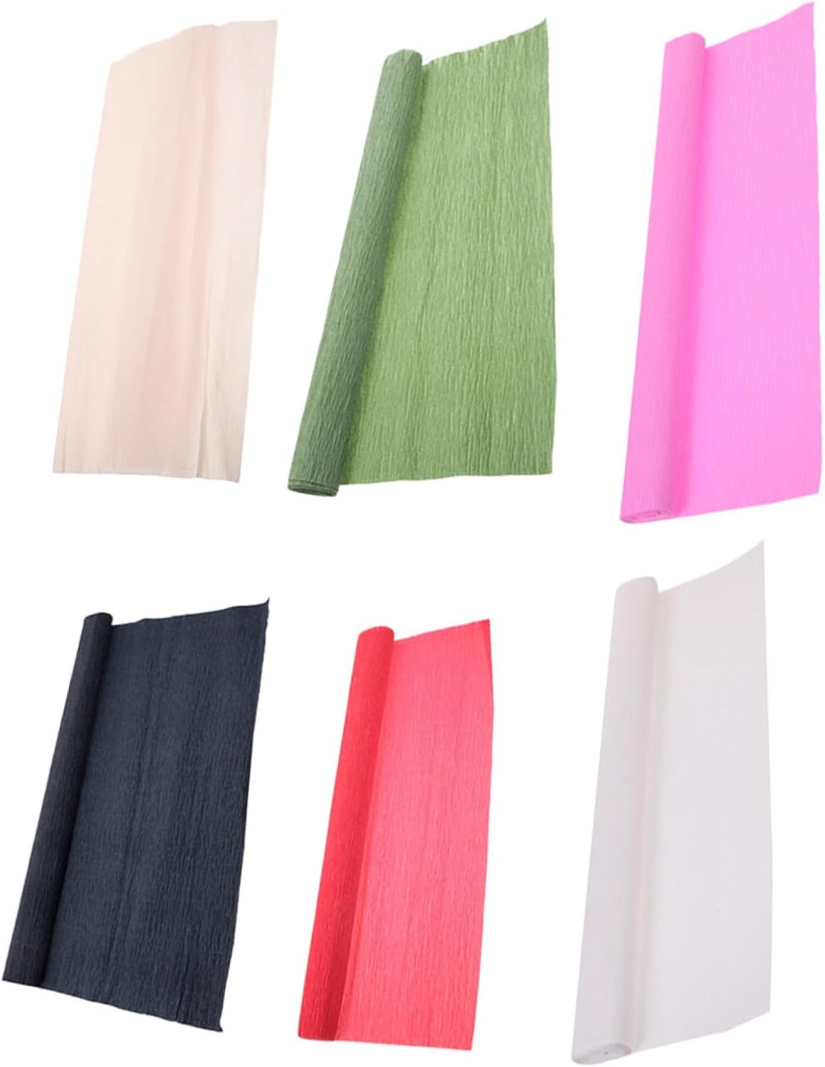 GETAJGHSD 6 Rolls Crepe Paper Rolls DIY Craft Wrapping Paper 180g Multi-Color for Wedding Party Decorations and Handmade Flowers